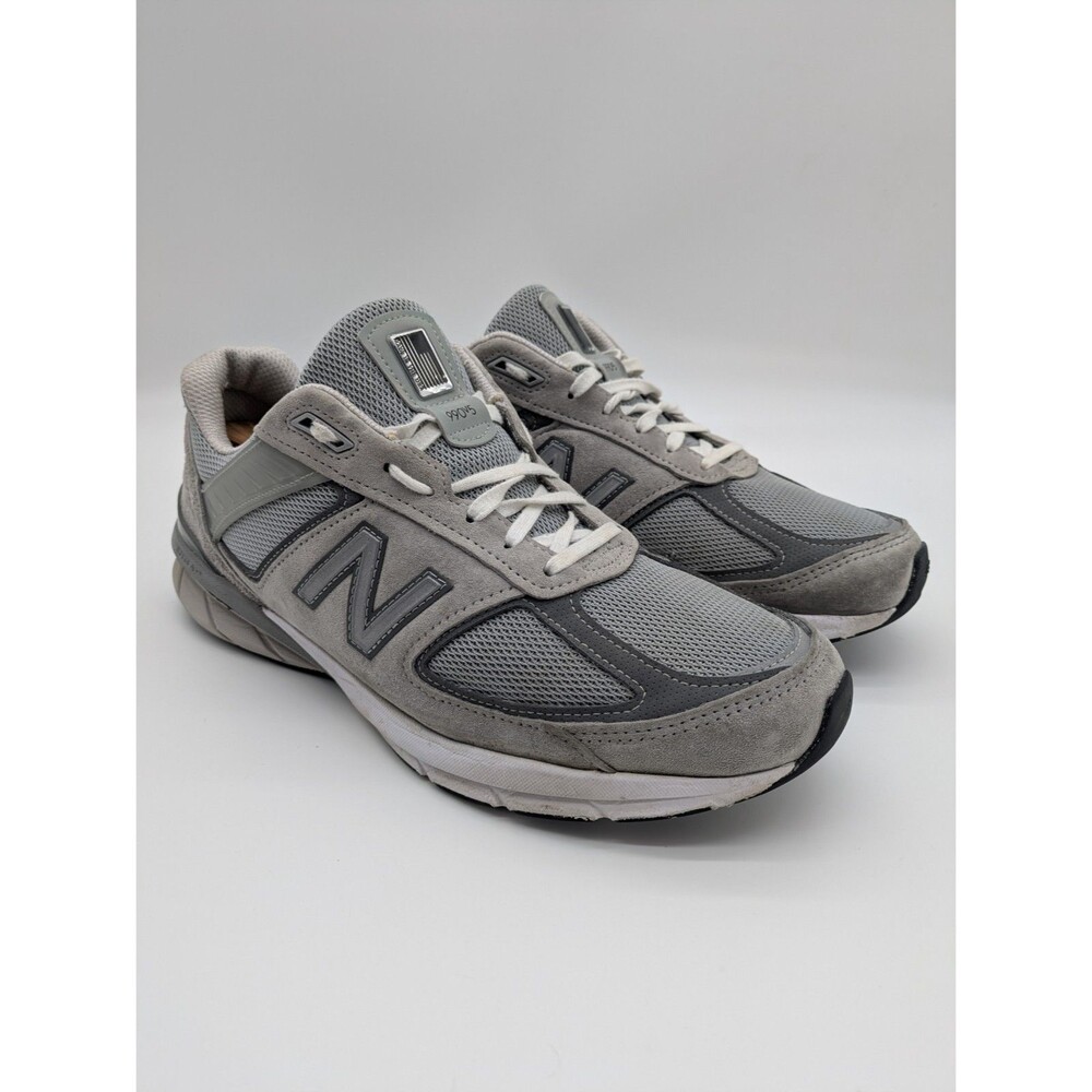 New Balance 990v5 Grey White Running Shoes Size 13